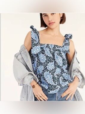 J. Crew Collection tie-shoulder tank in Ratti® Pacific paisley, size X small